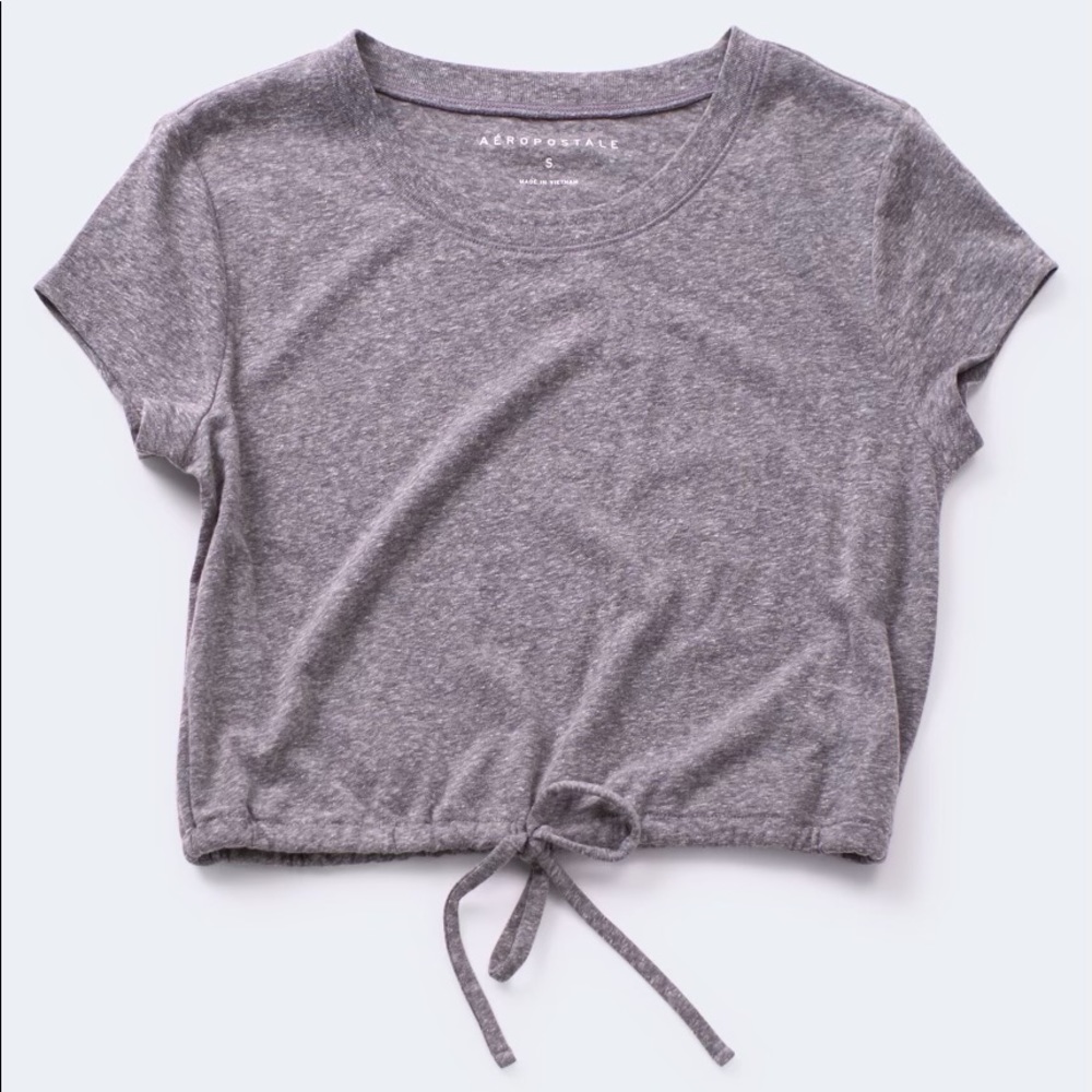 Aeropostale inched tie waist crop top